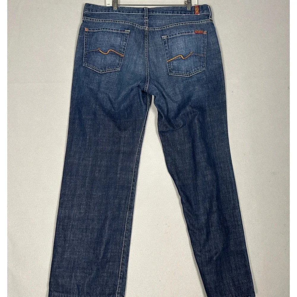 7 For All Mankind Jeans Mens 38 Blue Relaxed Fit Dark Wash Denim Made In USA